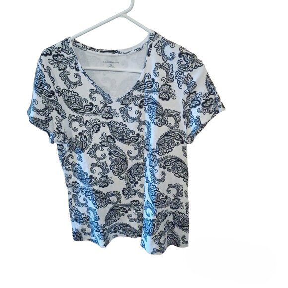 croft & barrow Tops - Croft & Barrow Black & White Top EUC